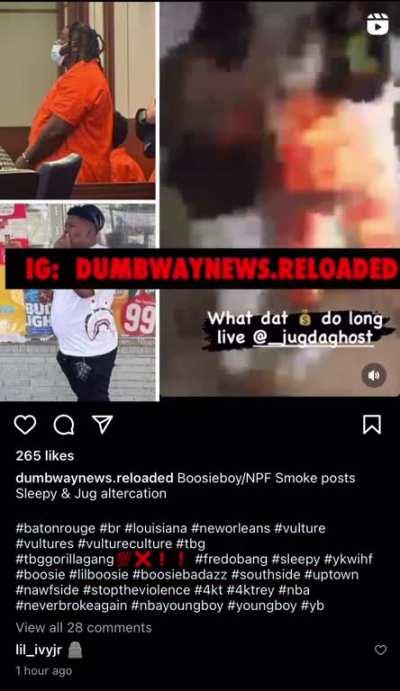 Lil Ivy Jr (TBG) posting a headstone under a fight between Jug🕊️(Bankstown/Vultures) and Blvd Sleepy (TBG). Jug would get killed later on after being released.