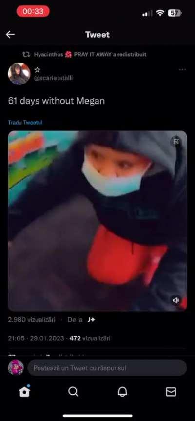 Of Meg we need you,these 61 days was like in hell 🥲