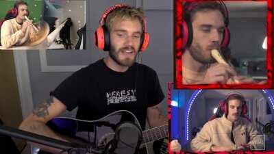 Hi guys I decided to do something for my one year on Reddit and I appreciate this community so here's my first time editing something. I present to you: PewdieBand Ft. KSI