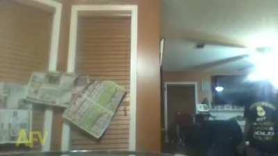 Giant jenga on a glass table