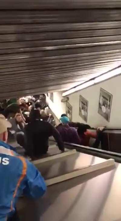 Escalator breaks causing it to speed up out of control