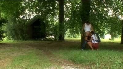 Lucia Theodorova outdoors blowjob