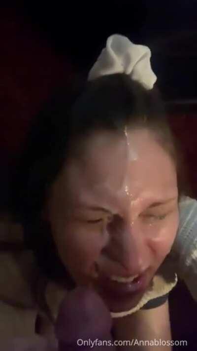 I took a blast straight to the eye :( Was a HUGE messy facial though <3