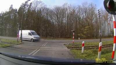 Huge accident. Train smashes Volkswagen Van