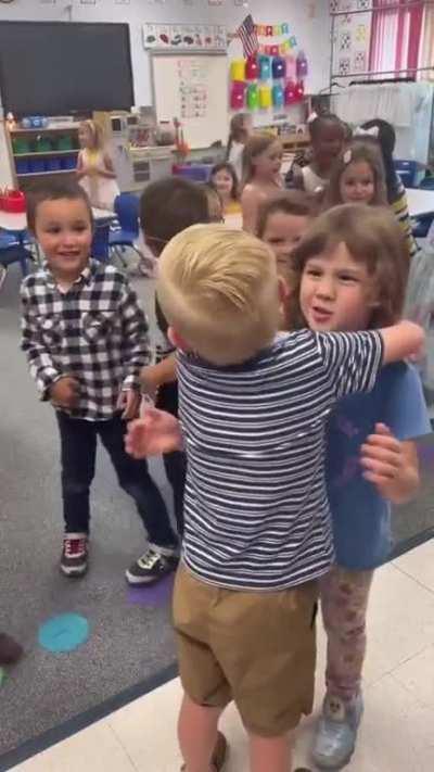 The excitement and love that is in this video is amazing to see. I wish we can all be like these kiddos...our world needs it.