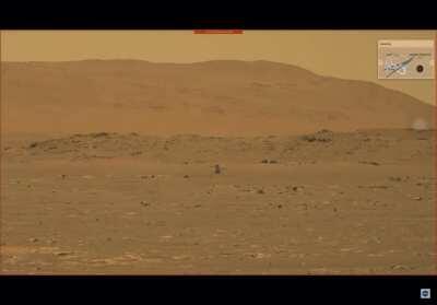 Perseverance view of ingenuity flying