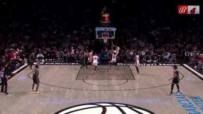 [Highlight] Haywood Highsmith heads to the locker room after this hard fall. The Heat are already down Bam Adebayo, Jimmy Butler, Tyler Herro, Duncan Robinson, Orlando Robinson, RJ Hampton and Dru Smith.