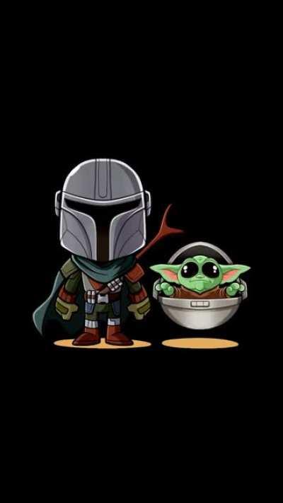 Baby Mandalorian & Baby Yoda Live wallpaper