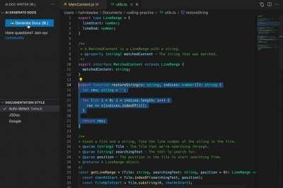 Extension that generates documentation using AI