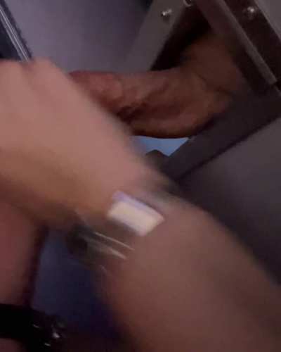 My desperate throat breeder on her knees wide open for any cock that slides through the wall.