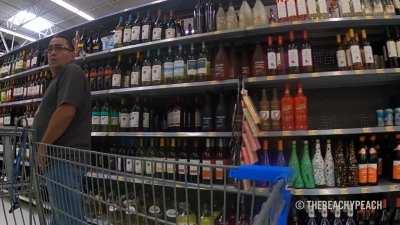 Flashing underboob while grocery shopping
