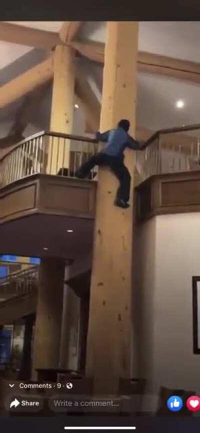 He’s just testing fall damage it’s fine