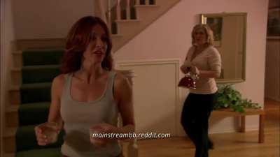 Michelle Clunie Kicks Two Men in the Balls in Front of Tracey Gold in Solar Flare (2008)