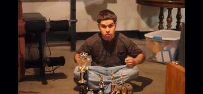 Telling my friends how tough I am.