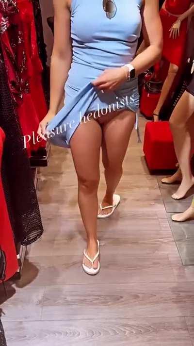 I love sex shops and I love flashing