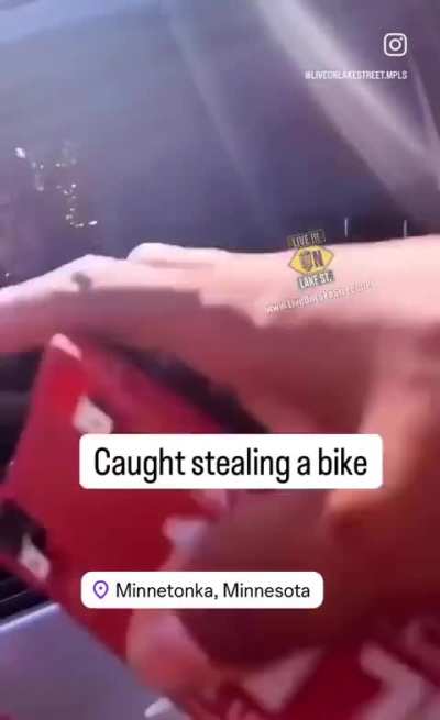 Man confronts men stealing his bike.