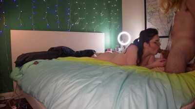 Sucking him off after work