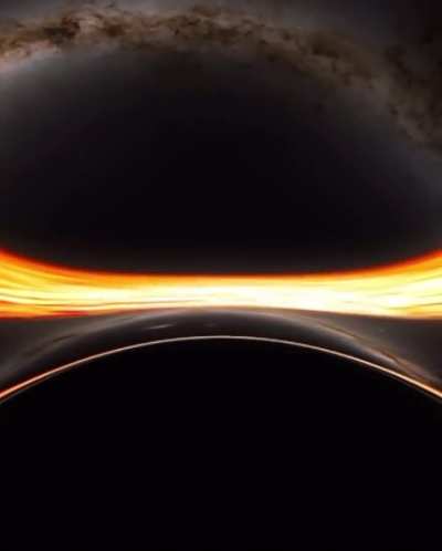 A simulation of how it would look like falling into a black hole