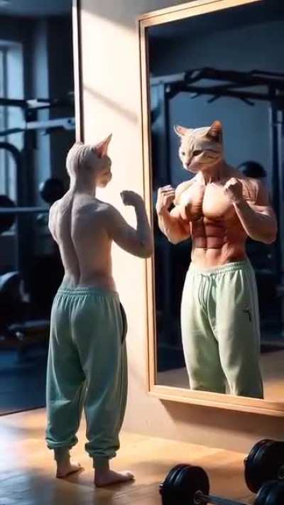 Cat goes on inspirational jorny