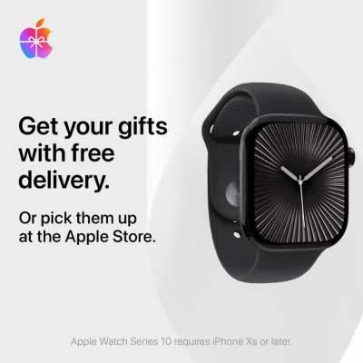 Get your gifts with free delivery. Or pick them up at the Apple Store.