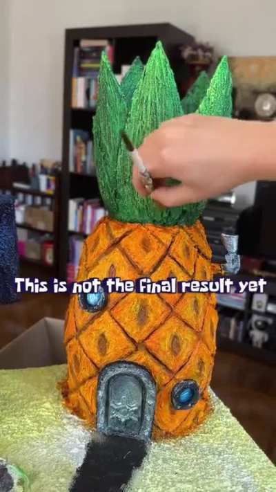 Building SpongeBob’s house from cardboard 🍍💛 #DIY #SpongeBob #Craft #Miniatures