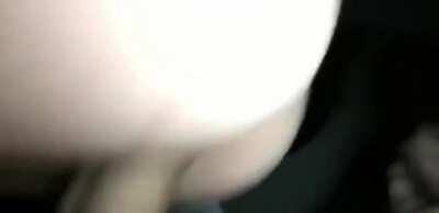 Wild girl fucks huge dick in car