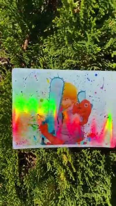 I bought a Denji and Pochita sticker based off the official artwork!!