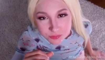 Skylar Vox sucks, gargles and swallows...