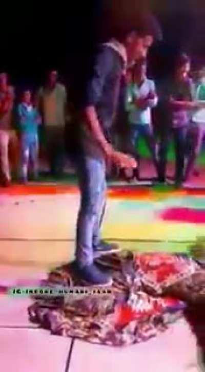 Bollywood dance with legs apart