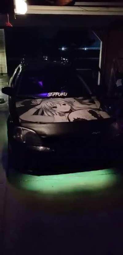 I'll post an updated picture later in the sunlight, but wrapped my hood tonight.