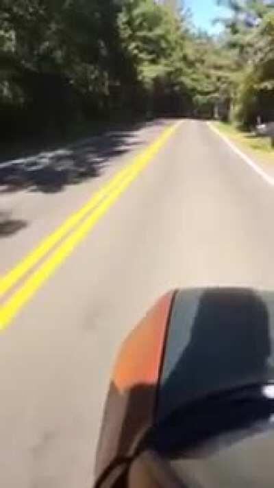 Skateboarding down a hill while steering your dead car