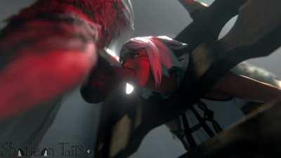 Miqo’te bound and fucked by two dogs (sharlean tails)