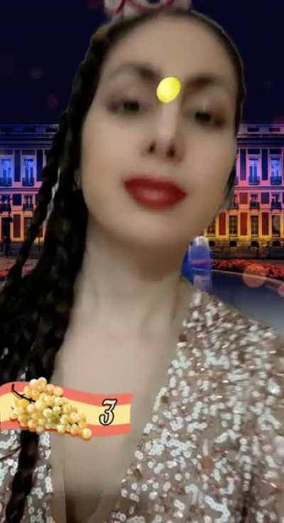 How do you celebrate the end of the year in your country? me: drowning with grapes