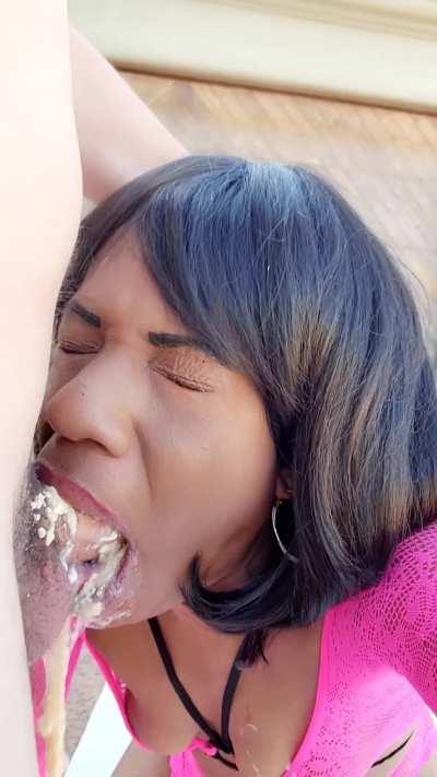 He says I'm his stupid ebony puke whore pig