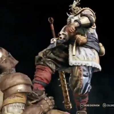 Heavy-I mean Shugoki from For Honor does an execution on Scou- Warden from For Honor