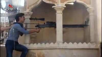 Anti-materiel (probably anti-personnel in this instance) rifle made out of Dshka