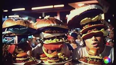 AI generated hamburger commercial (worst so far)