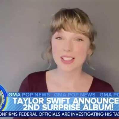 Taylor announcing evermore on GMA!