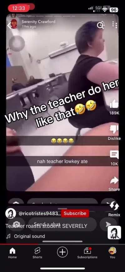 Teacher absolutely violates student.