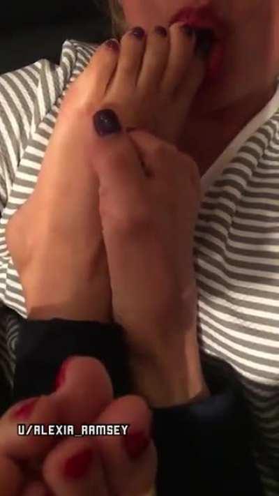 Since you guys loved the photo of my toes being sucked by cousin’s girlfriend, here is the video! Enjoy!