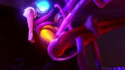 Tracer entangled by tentacles [Overwatch] (meltrib)