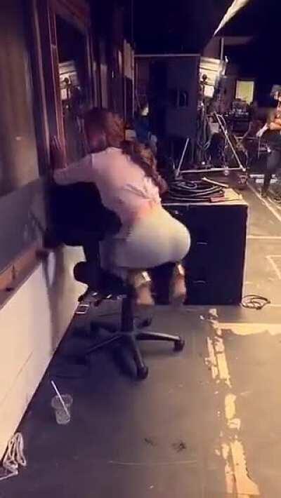 Showing off her booty