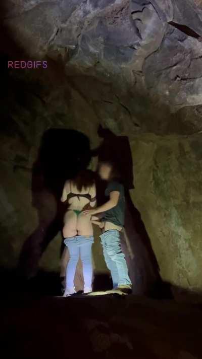 I love watching our shadow of him fucking me in a cave!