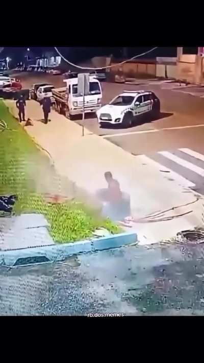 Two guys getting expelled from the sewer