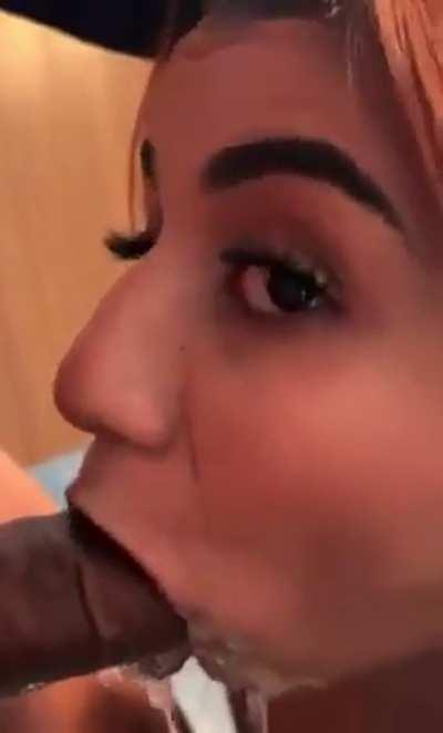 Blowing bubbles in public restroom