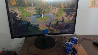 Sound was not enough to feel the gun firing, so I made this