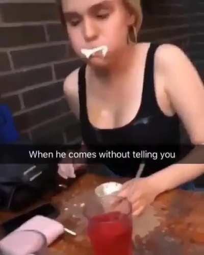 HMC while I down this cream drink with no hands