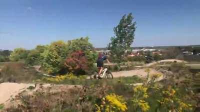 47 years old, started mountain biking this past May. This is my biggest send so far...