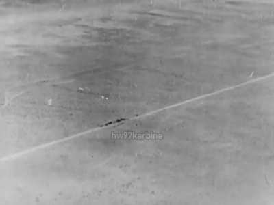 Rare piece of Regia Aeronautica gun camera showing Allied vehicles being strafed in North Africa