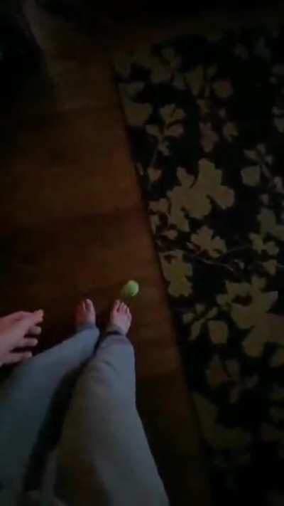 I was trying to be cool by catching this ball really quickly, but well, it hit my testicles and now I’m in pain